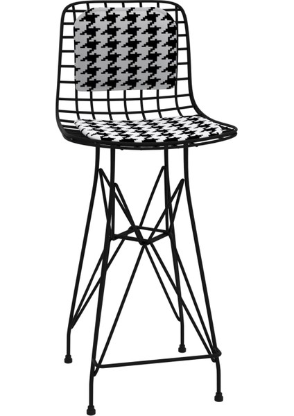 Knsz orta boy tel bar sandalyesi 1 li mağrur syhkono sırt minderli 65 cm oturma yüksekliği mutfak bahçe cafe ofis fiyatları
