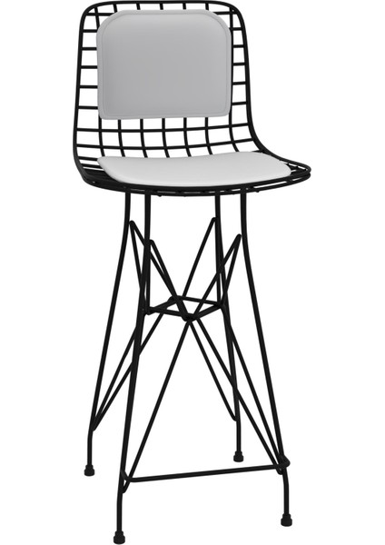 Knsz orta boy tel bar sandalyesi 1 li mağrur syhbyz sırt minderli 65 cm oturma yüksekliği mutfak bahçe cafe ofis fiyatları