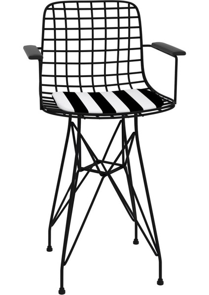 Knsz ufak boy tel bar sandalyesi 1 li uslu syhtuan kolçaklı 55 cm oturma yüksekliği mutfak bahçe cafe ofis modelleri