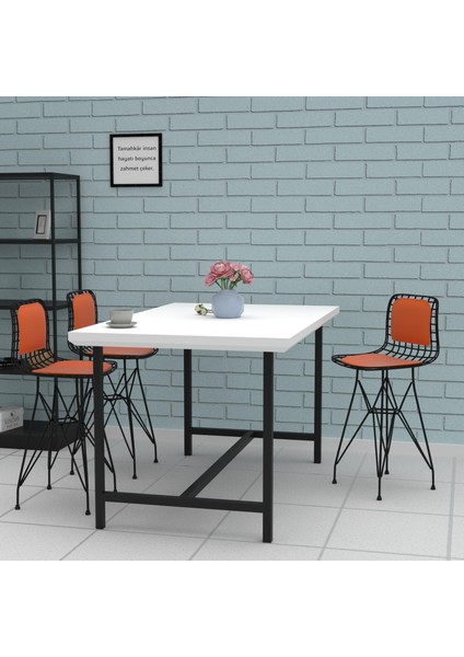 Knsz ufak boy tel bar sandalyesi 1 li uslu syhtrn sırt minderli 55 cm oturma yüksekliği mutfak bahçe cafe ofis