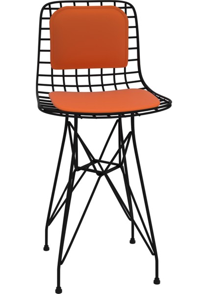 Knsz ufak boy tel bar sandalyesi 1 li uslu syhtrn sırt minderli 55 cm oturma yüksekliği mutfak bahçe cafe ofis modelleri