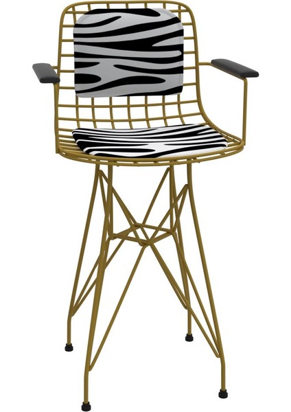 Knsz ufak boy tel bar sandalyesi 1 li uslu syhbonar kolçaklı sırt minderli 55 cm oturma yüksekliği mutfak bahçe cafe ofis modelleri