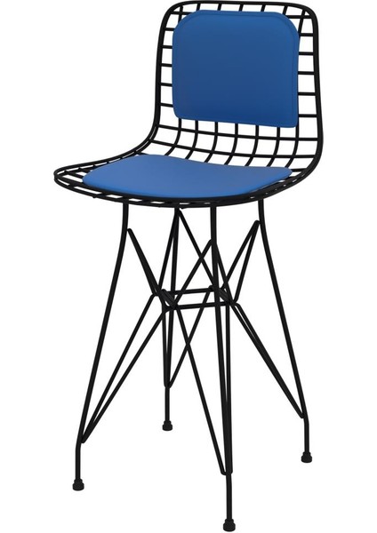 Knsz ufak boy tel bar sandalyesi 1 li uslu syhmvi sırt minderli 55 cm oturma yüksekliği mutfak bahçe cafe ofis