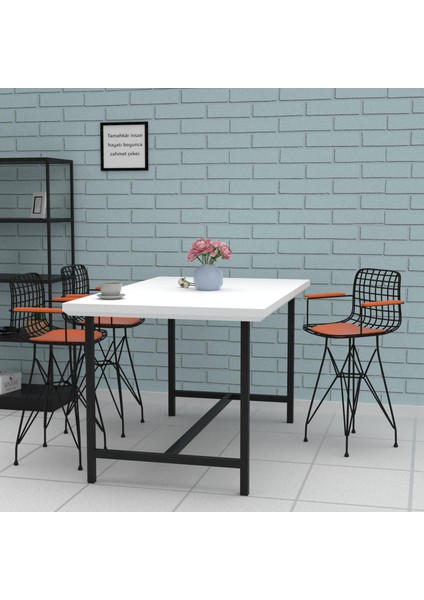 Knsz ufak boy tel bar sandalyesi 1 li uslu syhtrn kolçaklı 55 cm oturma yüksekliği mutfak bahçe cafe ofis