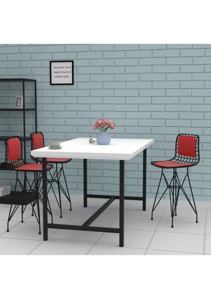 Knsz ufak boy tel bar sandalyesi 1 li uslu syhkrm sırt minderli 55 cm oturma yüksekliği mutfak bahçe cafe ofis modelleri