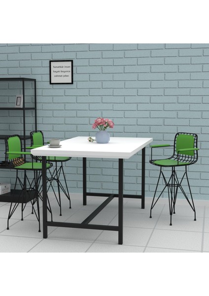 Knsz ufak boy tel bar sandalyesi 1 li uslu syhyşl kolçaklı sırt minderli 55 cm oturma yüksekliği mutfak bahçe cafe ofis