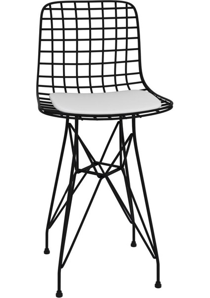 Knsz ufak boy tel bar sandalyesi 1 li uslu syhbyz 55 cm oturma yüksekliği mutfak bahçe cafe ofis modelleri