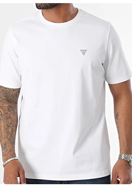 Beyaz Erkek T-Shirt Ss Cn Patch Tee Organıc Heavy