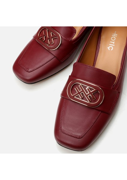 01AYH293440A780 Deri Bordo Kadın Loafer