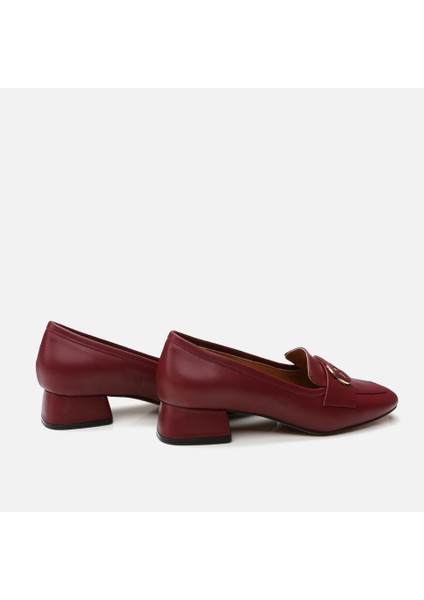 01AYH293440A780 Deri Bordo Kadın Loafer