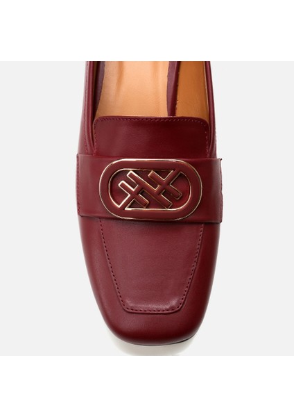 01AYH293440A780 Deri Bordo Kadın Loafer