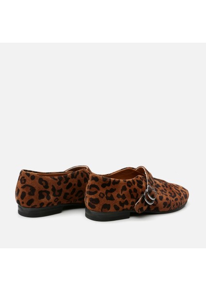 01AYH293950A371 MARY Jane Deri Leopar Desenli Kadın Babet fırsatları
