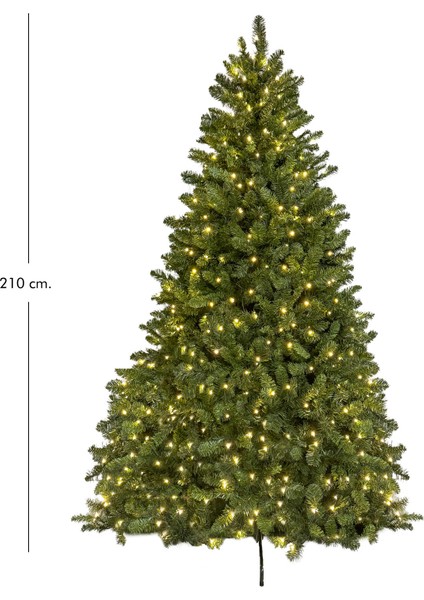 Yılbaşı Çam Ağacı Forest 1348 Dal 500 LED Işıklı Yeşil 210 Cm.