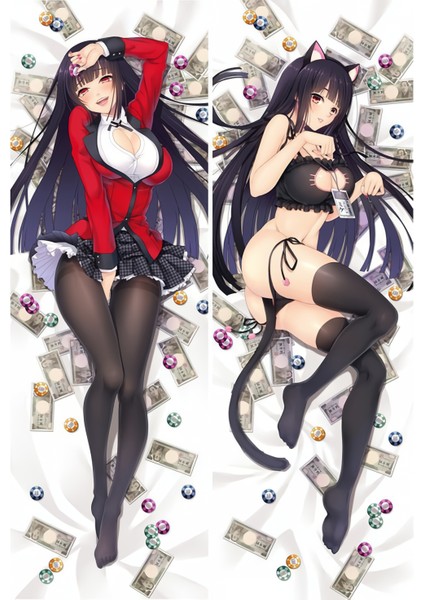Anime Yumeko Yabami Desenli Sarılma Yastığı ( Hugging Pillow) Kılıfı