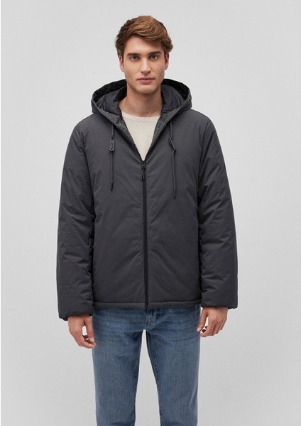 Kapüşonlu Antrasit Şişme Mont 0110352-86803 modelleri