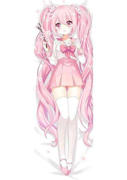 Anime Miku Hatsune Sakura Desenli Tasarım Çift Yön Baskılı Sarılma Yastığı Kılıfı fiyatları