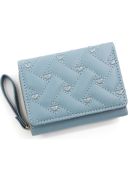 Kadın Kısa Nakış Pu Katlanır Çok Kartlıklı Cüzdan (Yurt Dışından)