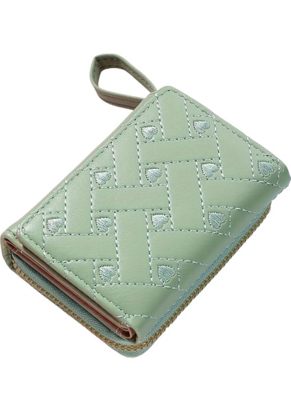 Kadın Kısa, Basit Aşk Işlemeli Üç Kart Çok Kart Cüzdan (Yurt Dışından)