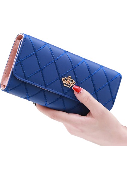 Kadın Uzun Çok Fonksiyonlu Elmas Taç Işlemeli Kadın Büyük Kapasite Cep Telefon Cüzdan (Yurt Dışından)