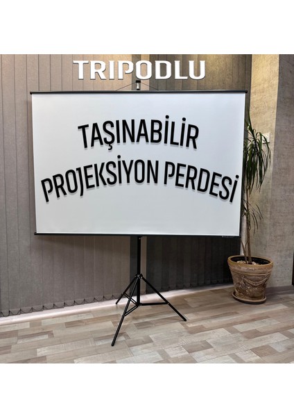 EN200CM BOY115CM Projeksiyon Perdesi Tripodlu-Ayaklı Taşınabilir Yeni Akıllı Kumaş Işık Geçirmez