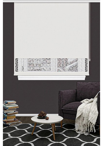 Stor Perde Lazer Kesim 117 Ekru Salon Perdesi fiyatları