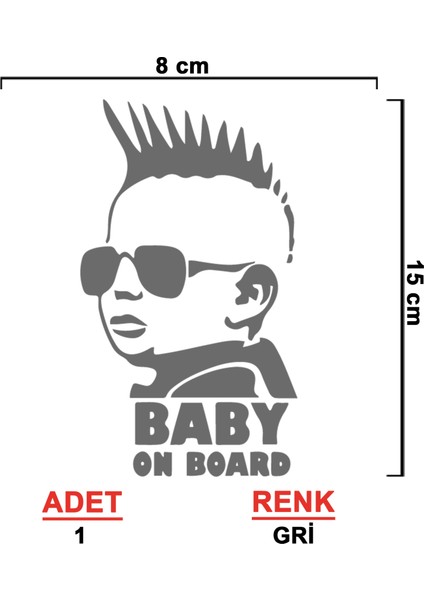 Baby On Board Sticker - Arabada Bebek Var Sticker - Oto Sticker - Araba Sticker - Araç Sticker