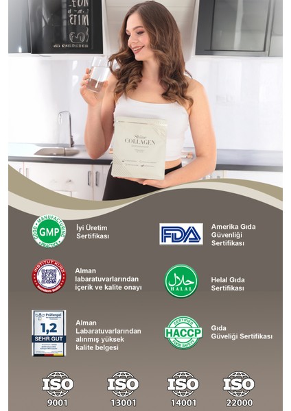 Doğal Tip 1/2/3 Hidrolize Toz Collagen Diyet Takviyesi 500GR (50 Günlük Kolajen)