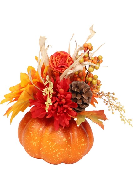 Yapay Balkabağı Çiçeği Fotoğrafçılık Aksesuarları Şükran Günü Veranda Şömine Turuncu 22CMX20CM (Yurt Dışından)