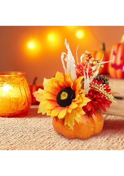 Yapay Balkabağı Çiçeği Fotoğrafçılık Aksesuarları Şükran Günü Veranda Şömine Turuncu 22CMX20CM (Yurt Dışından) indirimleri