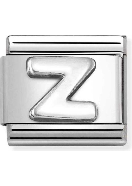 Çelik ve 925 Gümüş -26_Z- Içinde Composable Klasik Oksitlenmiş Harfler Renkli