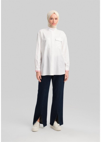 Çizgili Garnili Pamuk Gömlek 24Y3524