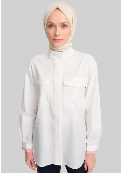 Çizgili Garnili Pamuk Gömlek 24Y3524 indirimleri