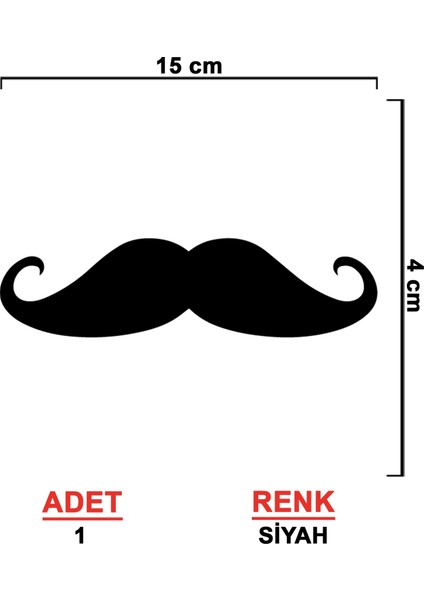 Bıyık Sticker - Oto Sticker - Araba Sticker - Araç Sticker