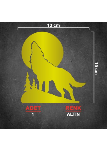 Bozkurt Sticker - Uluyan Kurt Sticker - Oto Sticker - Araba Sticker - Araç Sticker