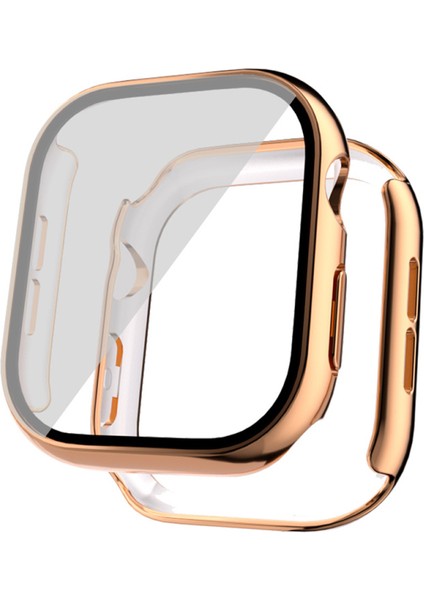 Apple Watch Series 10 42MM Uyumlu Elektroplatin Saat Gövde Kasa ve Ekran Koruyucu