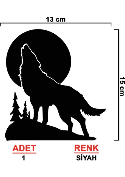 Bozkurt Sticker - Uluyan Kurt Sticker - Oto Sticker - Araba Sticker - Araç Sticker modelleri