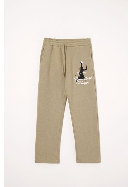 Basketball Baskılı Yeşil Renk Erkek Çocuk Eşofman Tek Alt fiyatları