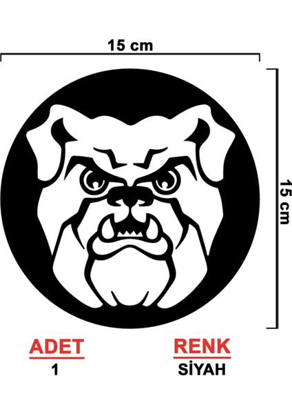 Bulldog Sticker - Köpek Sticker - Oto Sticker - Araba Sticker - Araç Sticker fiyatları