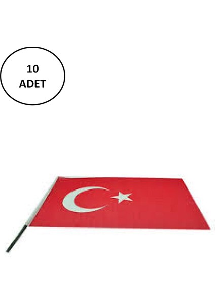30x45 cml Çitalı Ponje Türk Bayrağı 10 'lu VAT.VT231