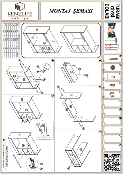 Kenzlife Modern Giysi Dolabı Kapaksız 4 Raflı Suntalam Malzeme 90x90x30 cm indirimleri