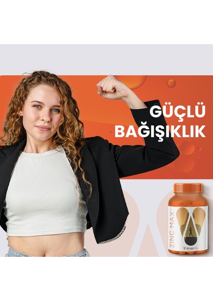 ZinCMax Çinko, Bakır, Manganez ve Vitamin C içeren Takviye Edici Gıda 30 Kapsül