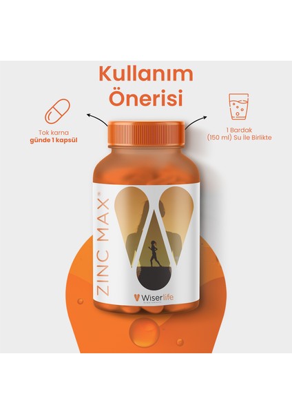 ZinCMax Çinko, Bakır, Manganez ve Vitamin C içeren Takviye Edici Gıda 30 Kapsül