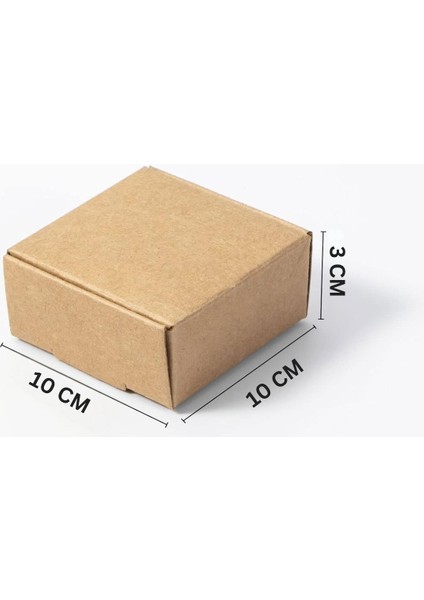 Kilitli e-Ticaret Hediye Kutusu, Kraft Karton Kargo Paketleme Kutusu, 25 Adet, 10X10X3 cm