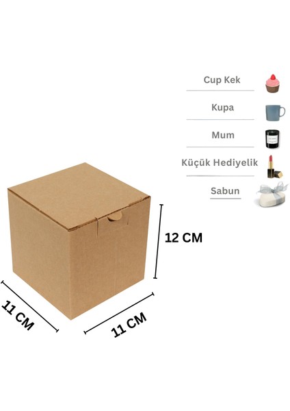 Kilitli E-Ticaret Hediye Kutusu, Kraft Karton Kargo Paketleme Kutusu, 25 Adet, 11X11X12 cm