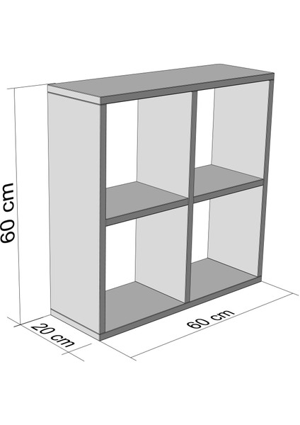 Kenzlife kitaplık gülbin 060*060*20 byz duvar rafı fırsatları