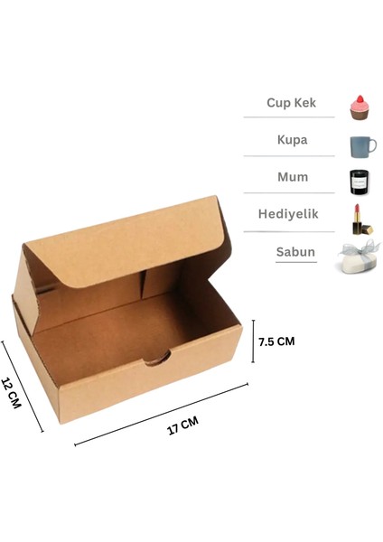 Kilitli E-Ticaret Hediye Kutusu, Kraft Karton Kargo Paketleme Kutusu, 25 Adet, 17X12X7.5 cm