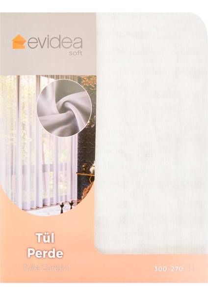 Soft Daisy Tül Perde - Ekru - 300X270 cm