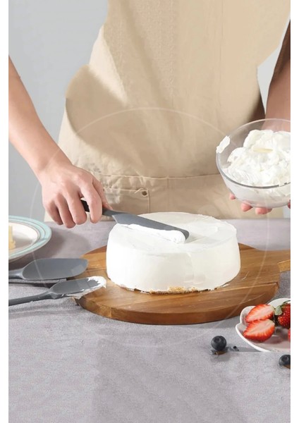 6lı Silikon Fırça Spatula Servis Takımı Yanmaz Yapışmaz Fırçası Kaşık Bıçak Spatula Seti Gri modelleri