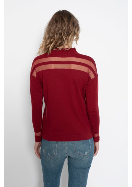 Transparan Çizgili Triko Kazak Triko Bluz 1107 indirimleri