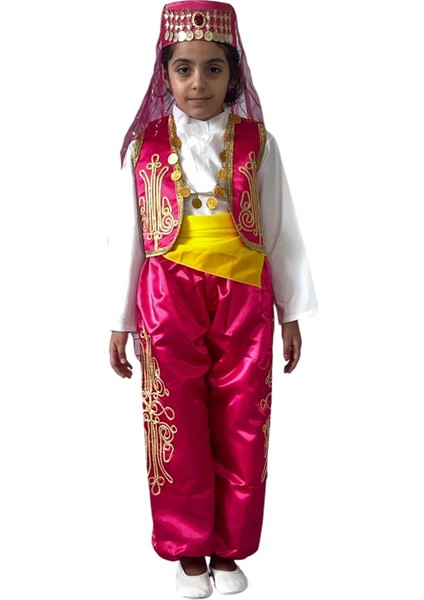 23 Nisan Folklör Kostümü Pembe Kız Çocuk modelleri